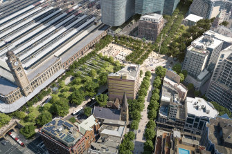 The proposal would transform the public space outside Central Station. 