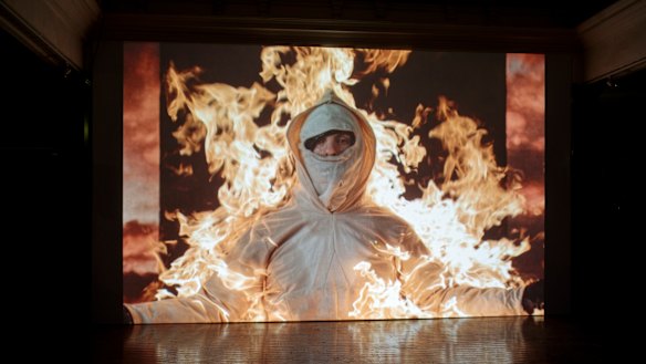 Cassils' Inextinguishable Fire, installation view, Dark Mofo 2019. 