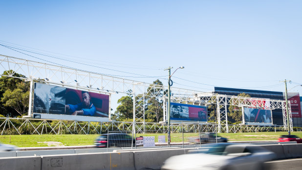 Billboards at Sydney airport.