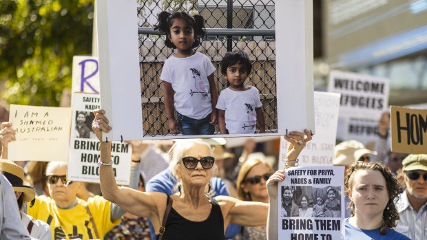 A rally in Brisbane calling for the family to stay in Australia.