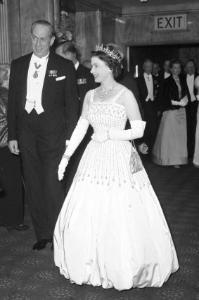 Queen Elizabeth II arrives at the Odeon, Leicester Square, London, for the world charity premiere of the film Lawrence of Arabia in 1962.