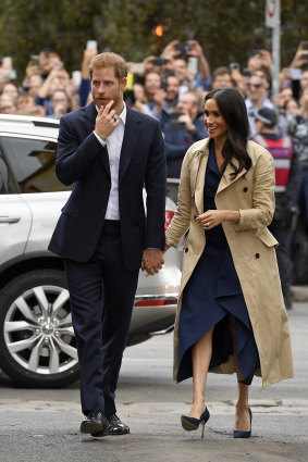 Meghan, Duchess of Sussex, in the Martin Grant trench coat that's an Australian cult item.