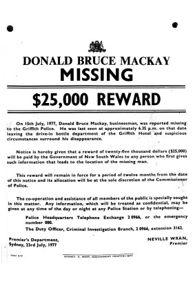 $25,000 reward posted on July 23rd, 1977.