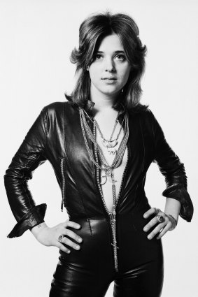 A typically leather-clad Suzi Quatro in 1973.