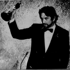 Robert De Niro winning the Oscar for Best Actor for his role in Raging Bull during the 53rd annual Academy Awards.