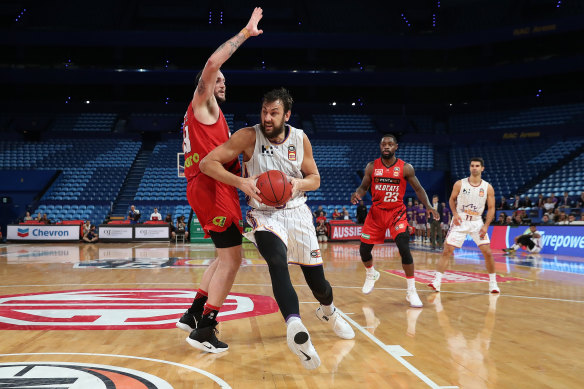 Andrew Bogut in action during game two of the NBL grand final series in March. 