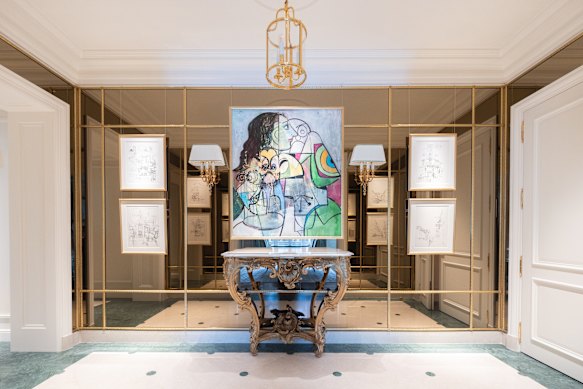 Custom works by George Condo in the Imperial Suite.