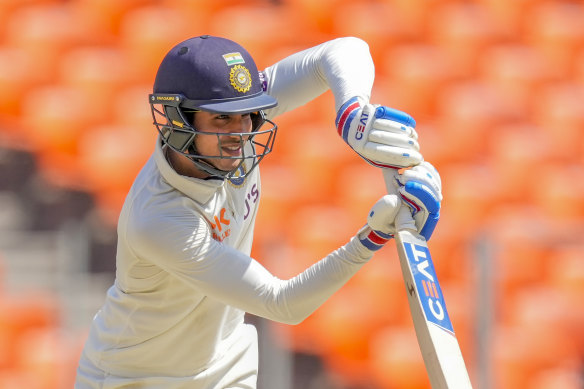 Shubman Gill offers a straight bat once more.