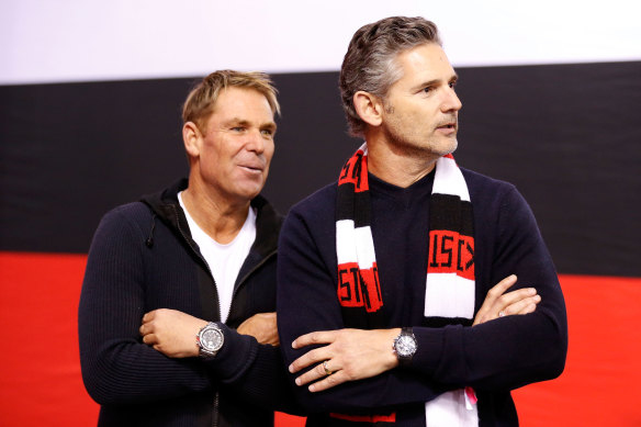 Shane Warne and Eric Bana.