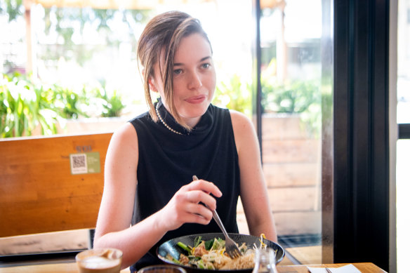 Lunch with singer and actor Maggie McKenna, who plays the lead in Jagged Little Pill.