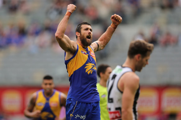 Josh Kennedy kicked a big haul against the Pies.