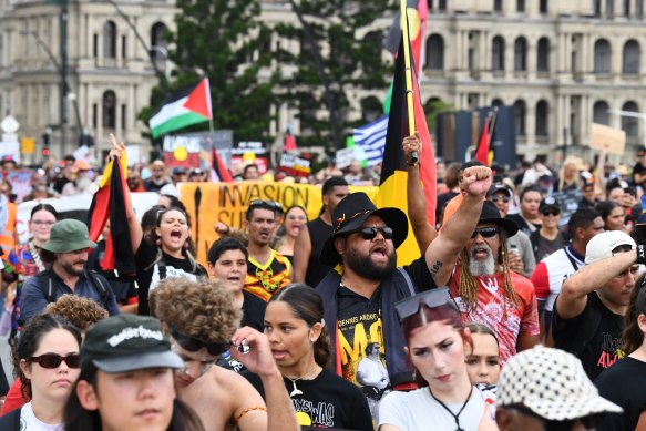 The Invasion Day Rally in Brisbane last year was well attended.