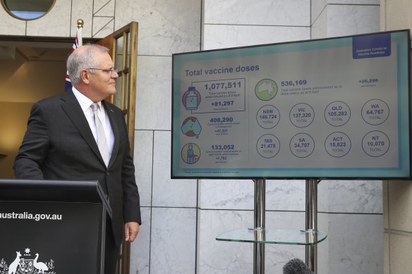 Scott Morrison committed to releasing updated data about the vaccine rollout daily.
