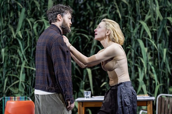 Cate Blanchett with co-star Tom Burke in Chekhov’s The Seagull at London’s Barbican theatre.