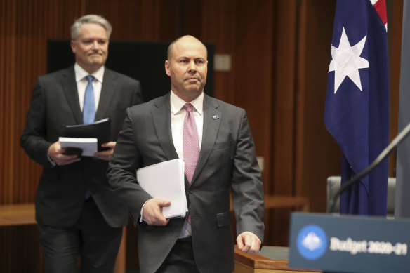 Finance Minister Mathias Cormann and Treasurer Josh Frydenberg