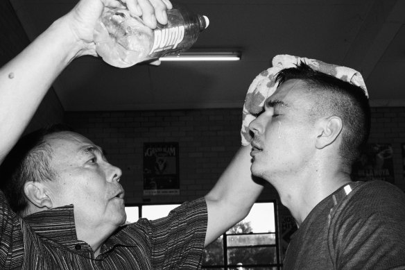 Boris Tszyu accompanies grandson Tim to every training session.