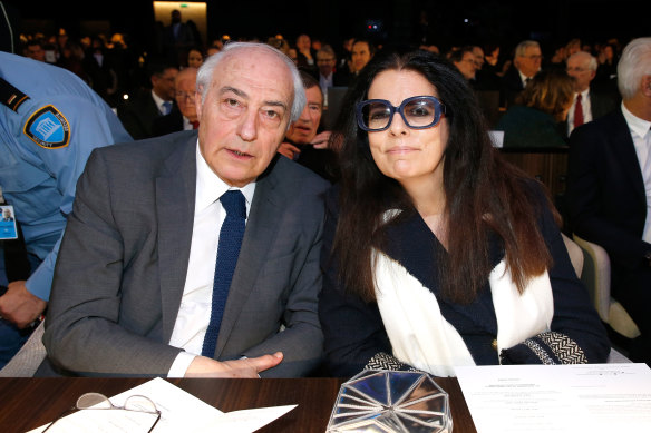 The world’s richest woman Francoise Bettencourt Meyers with her husband Jean-Pierre.