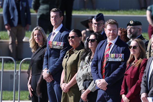 Ben Roberts-Smith (2nd from left) during the National Commemorative Service.