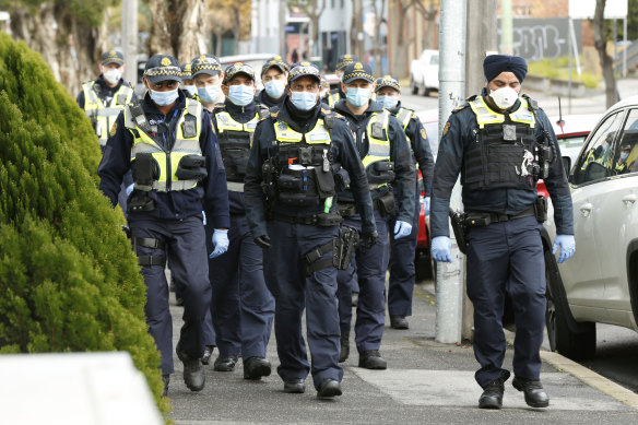 About 500 police are patrolling the affected towers in Melbourne.