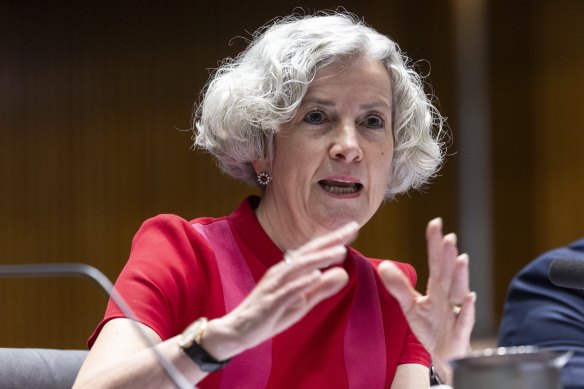 Home Affairs secretary Stephanie Foster at the Senate estimates hearing on February 12.