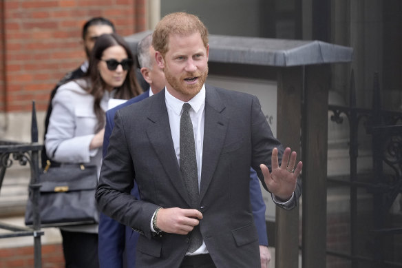 Prince Harry leaving the Royal Courts of Justice in London in March, where he joined a group of high-profile figures in legal action against a British publisher over invasion of privacy. 
