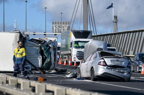 West Gate Bridge crash: Lanes reopen following serious collision