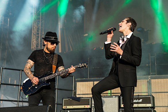 In happier days: Dave Navarro, left, and Perry Farrell of Jane’s Addiction.
