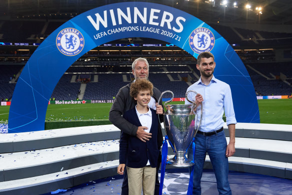 Roman Abramovich celebrates Chelsea’s Champions League win last year.