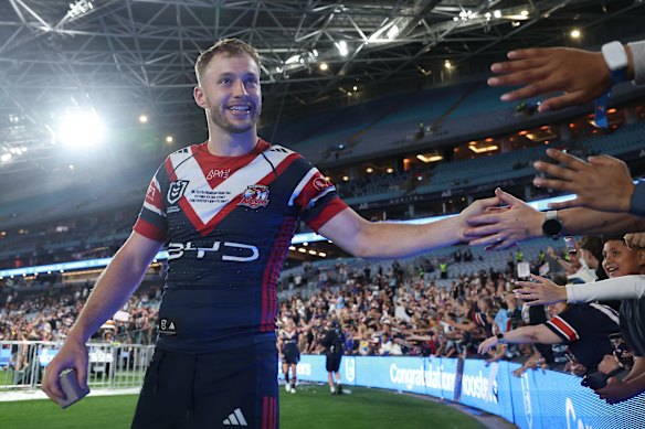 Premiership winner, Sam Walker after winning Sunday’s grand final.