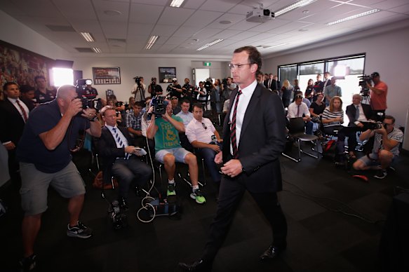 Xavier Campbell, Essendon’s then chief executive, at club headquarters on January 12, 2016. 