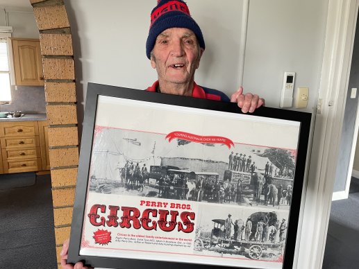Michael Perry, 90, was brought up in the circus.