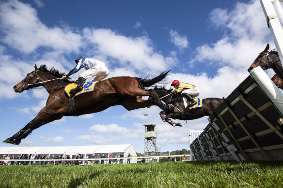 Horses clear the jumps at Warrnambool.