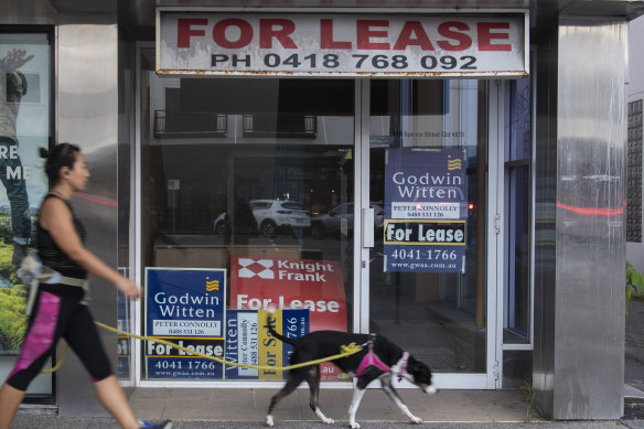 One of many vacant shops in the Cairns CBD.