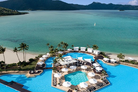 The iconic Hayman Pool at Intercontinental Hayman Great Barrier Reef, Whitsundays.