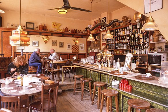 Anything but boring, despite the name: A brown cafe in Amsterdam.