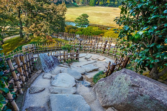 Yuishinzan Hill in Korakuen gardens, Okayama.