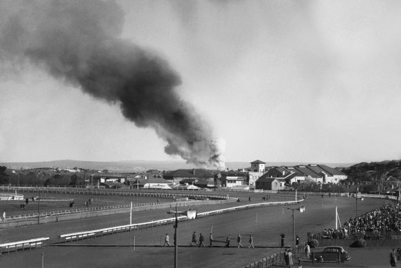 The view of the fire as seen from Randwick Racecourse.