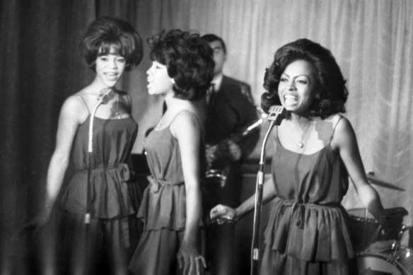 The Supremes (from left) Florence Ballard, Mary Wilson and Diana Ross, perform in 1964.