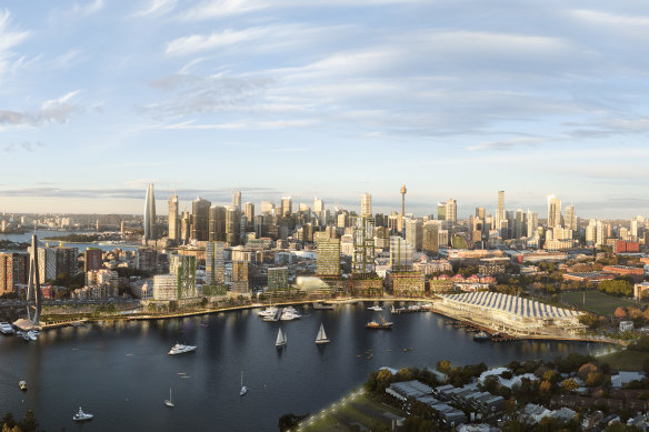 The revised proposal for the 12-building Blackwattle Bay redevelopment cuts the gross floor area by 15 per cent from the original plan.