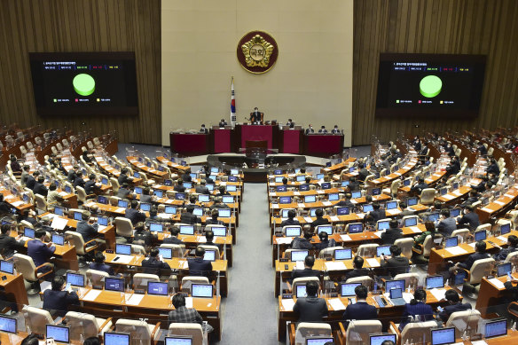 The South Korean parliament passes a bill to arrange a special time for COVID-19 patients to vote during the March 9 presidential election.