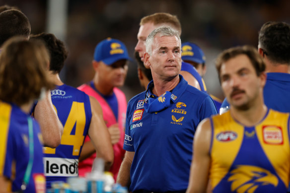 Adam Simpson was coaching an under-manned and inexperienced side.