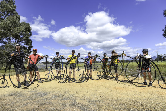 Well-earned break: Tour participants on the way to Halls Gap on Monday.