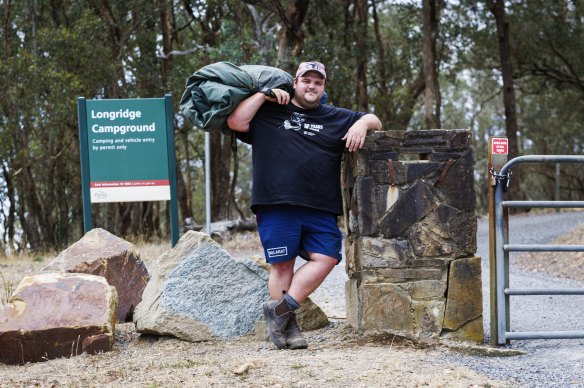 Jordan Crook, parks and nature campaigner at the Victoria National Parks Association, near Longbridge Campground at Warrandyte.