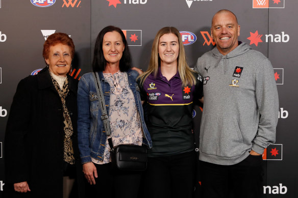 Keeley Skepper with her family before the draft.