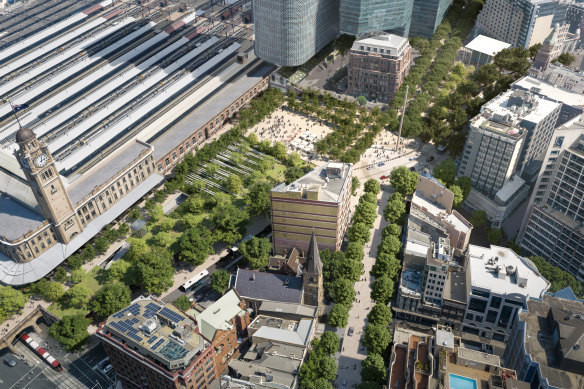 The proposal would transform the public space outside Central Station. 