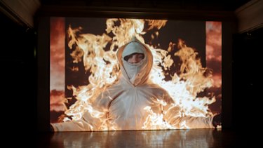 Cassils' Inextinguishable Fire, installation view, Dark Mofo 2019. 