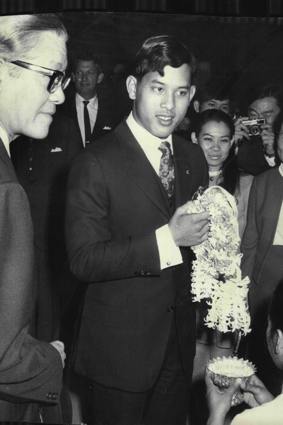 The Prince arrives in Sydney as an 18-year-old to begin his studies in 1970. 