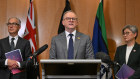 Anthony Albanese with Foreign Minister Penny Wong launching Nicholas Moore’s report.