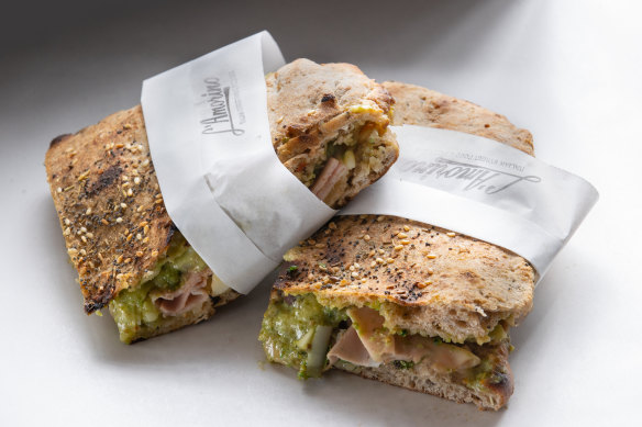 Go-to dish: Panini with mortadella, pistachio crema and stracciatella