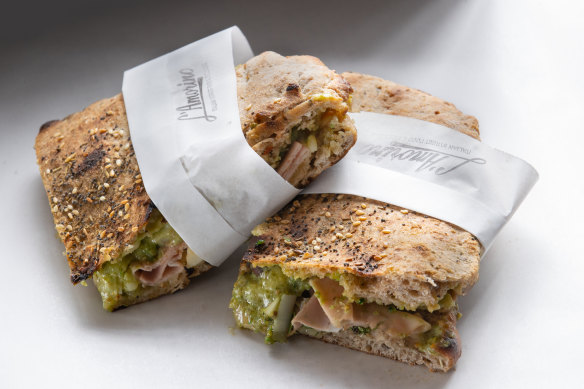 Go-to dish: Panini with mortadella, pistachio crema and stracciatella